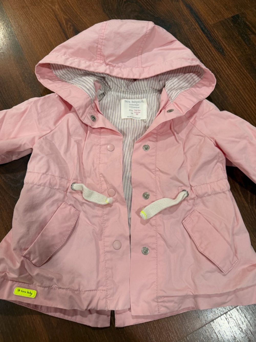 Adorable Zara girls pink jacket Sz 18-24